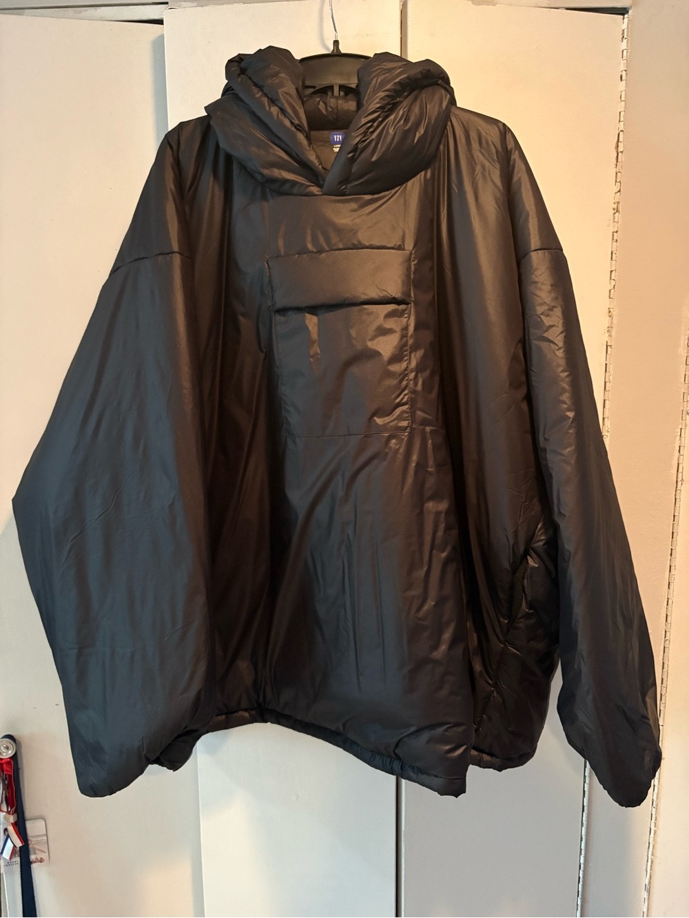 Yeezy Oversized Black Hooded Puffer Pullover